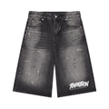 Men’s Vintage Wash Wide Leg Denim Shorts