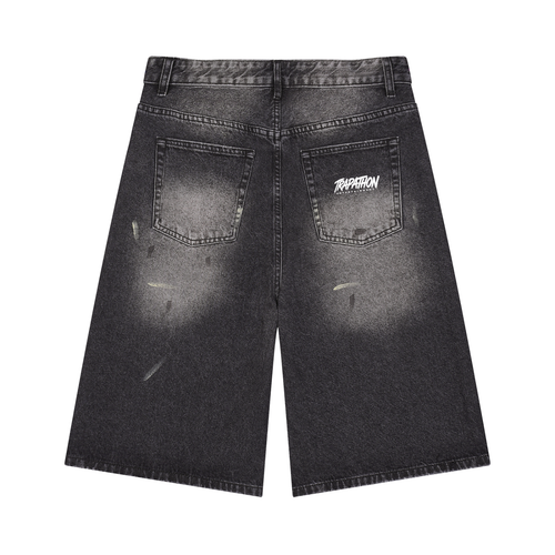 Men’s Vintage Wash Wide Leg Denim Shorts